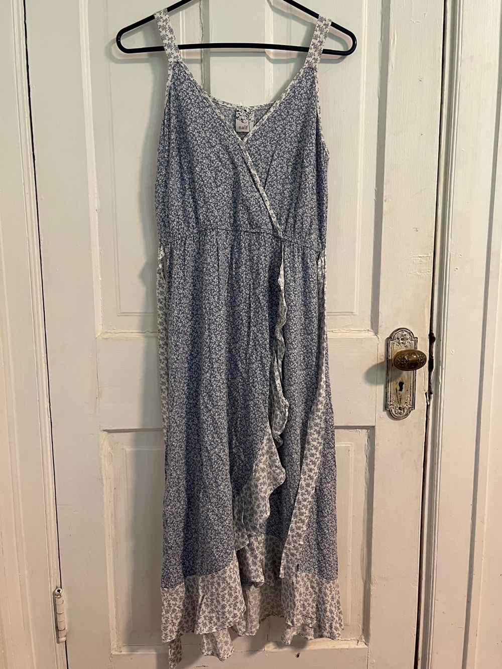 Blue Floral Wrap Midi Dress by Naïf